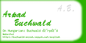 arpad buchwald business card